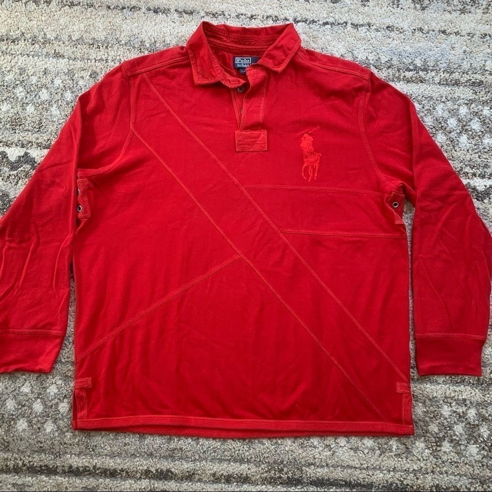 Polo RL Red Big Pony Long Sleeve Polo XXL